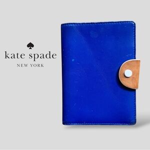 Kate Spade Saturday Blue Leather Passport Wallet